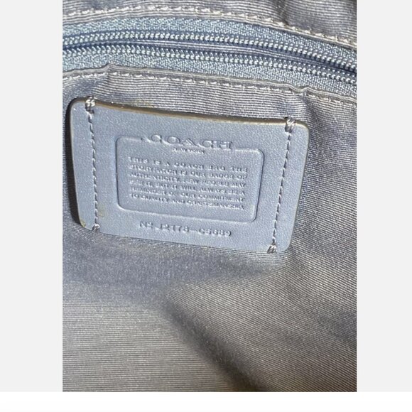 COACH C5689 KLEO CARRYALL BLUE LEATHER TOTE BAG - Picture 4 of 8